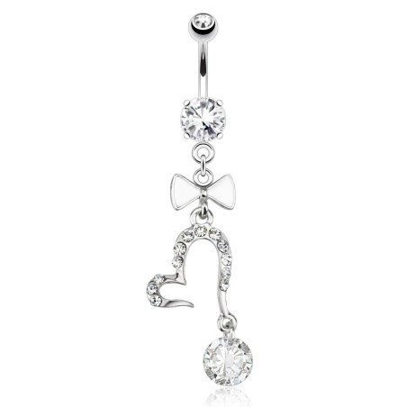 Piercing nombril cœur ouvert et nœud papillon NOM195 15.00€