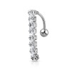 Piercing nombril inversé avec 8 zirconiums blancs NOM196G 10.00€