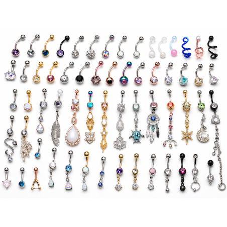Lot de 100 piercings aléatoires Nombril