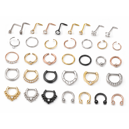 Lot de 100 piercings de nez L-NE