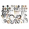 Lot de 100 plugs, écarteurs, tunnels et cornes aléatoires pour revendeurs – Piercing Alice
