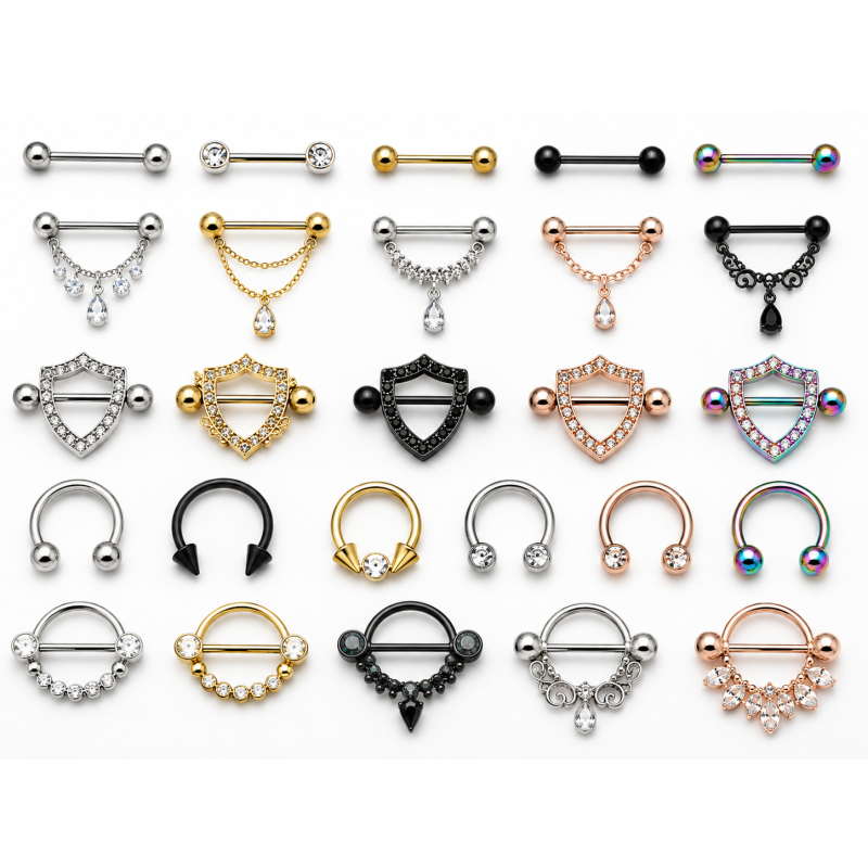 Lot de 100 piercings tétons aléatoires pour revendeurs – Piercing Alice