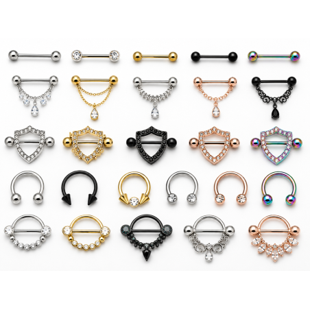 Lot de 100 piercings tétons aléatoires pour revendeurs – Piercing Alice