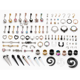 Lot de 100 piercings mixtes aléatoires pour revendeurs – Piercing Alice