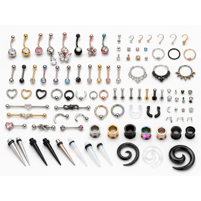 Lot de 100 piercings mixtes aléatoires pour revendeurs – Piercing Alice