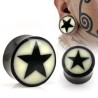Piercing plug 5mm à 25mm en corne avec une étoile PLU058 à partir de 5.00€
