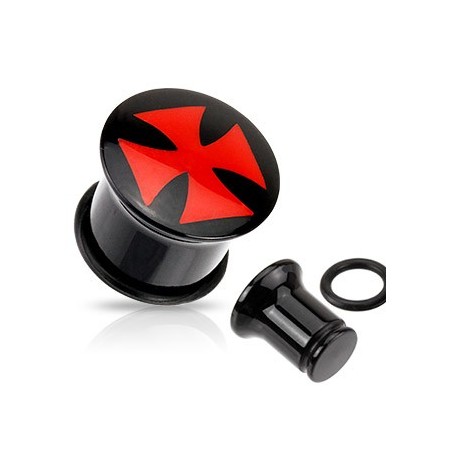 Piercing plug 5mm et 10mm avec croix chopper PL059 à partir de 5mm