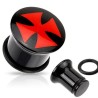 Piercing plug 5mm et 10mm avec croix chopper PL059 à partir de 5mm