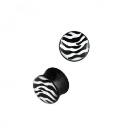 Piercing plug zébré blanc...