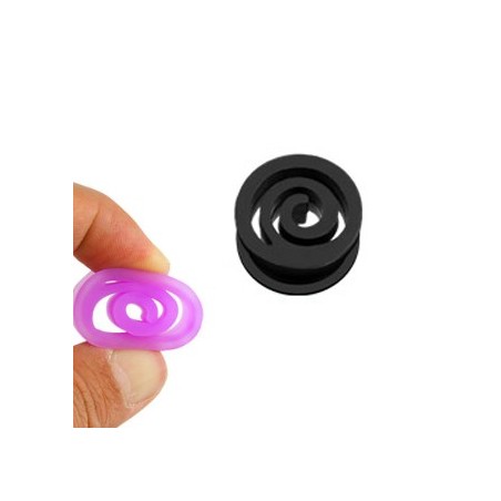 Piercing plug 19mm spirale silicone plusieurs PL071