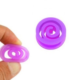 Piercing plug 6mm à 25mm spirale silicone fluo PL076