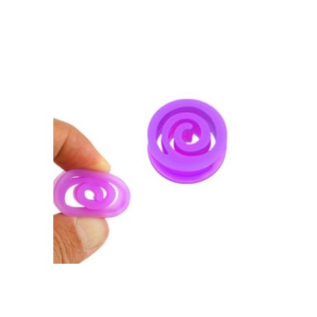 Piercing plug 6mm à 25mm spirale silicone fluo PL076
