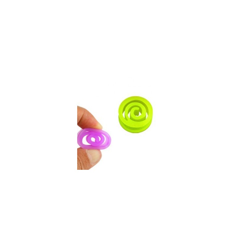 Piercing plug 6mm à 25mm spirale silicone violet fluo PL077