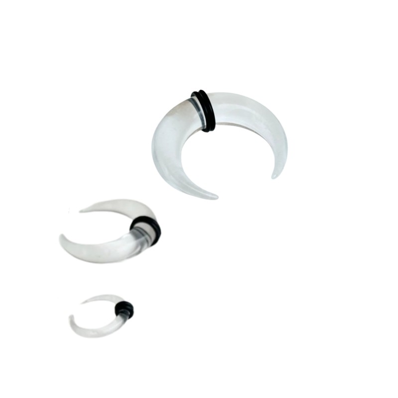 Ecarteur Corne buffalo 4mm à 6mm acrylique transparent COR003T 6.90€