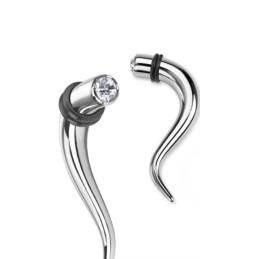 Piercing  écarteur ondulé 3mm à 6mm et zirconium blanc COR004 à partir de 7.90€ sur piercing alice