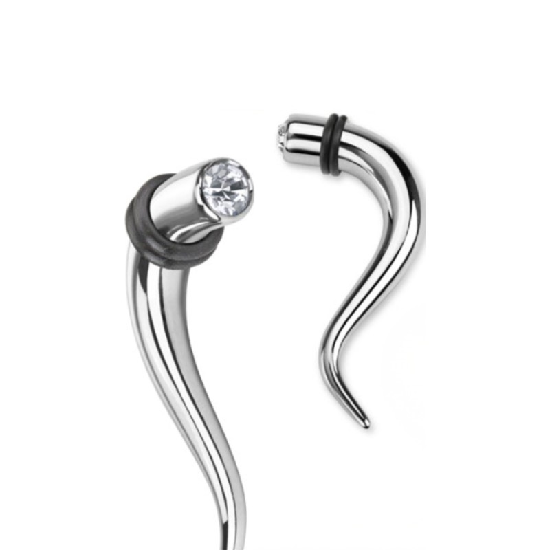 Piercing  écarteur ondulé 3mm à 6mm et zirconium blanc COR004 à partir de 7.90€ sur piercing alice
