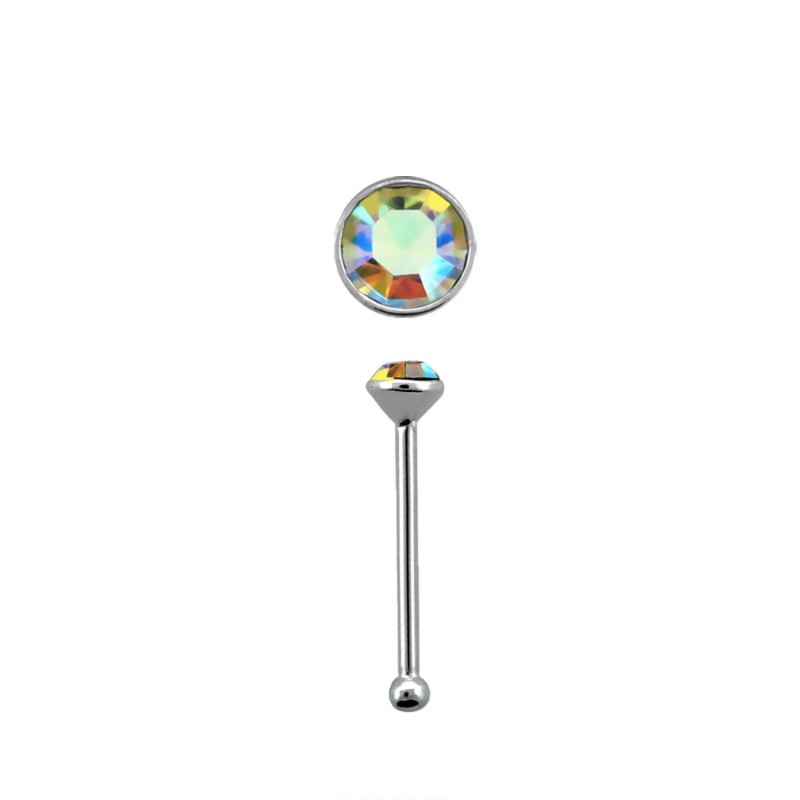 Piercing nez 6mm en argent 925 avec cristal aurore boréal NZ115 5.25€