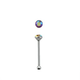 Piercing nez 6mm en argent 925 avec cristal fuchsia 1.8mm NZ116P 5.25€