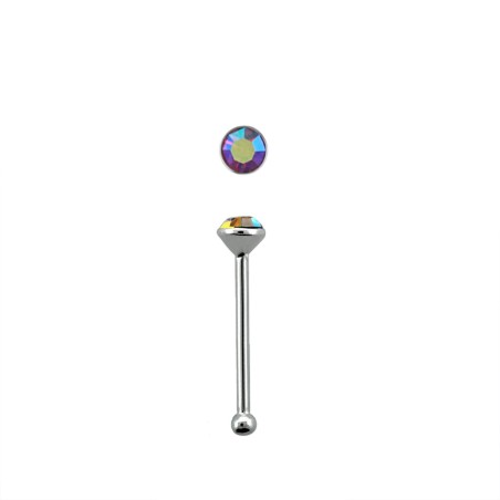 Piercing nez 6mm en argent 925 avec cristal fuchsia 1.8mm NZ116P 5.25€