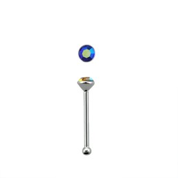 Piercing nez 6mm en argent avec cristal bleu 1.8mm NZ116B 5.25€