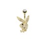 Playboy nombril, piercing banane plaqué Or 14k œil noir NOM255N 17.35€