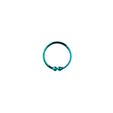 Anneau ouvert 10mm faux piercing  bleu aqua FA099A