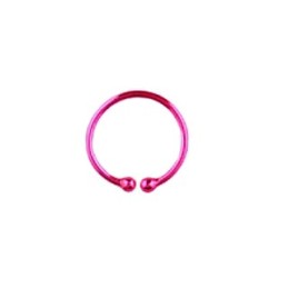 Anneau ouvert 10mm faux piercing  rose fluo FA099P 5.60€