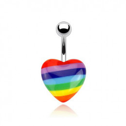 Piercing de nombril cœur LGBT+