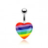 Piercing de nombril cœur LGBT+
