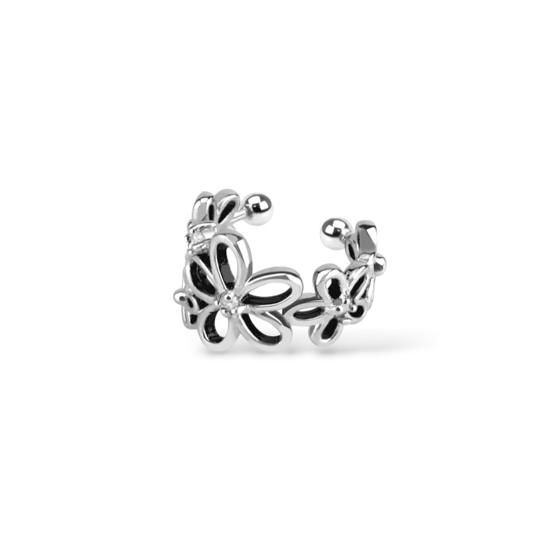 Bague d'oreille Earcuff fleur et zirconium4,25€