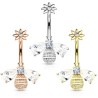 Piercing nombril abeille avec les ailes en zirconium filetage interne NOM358
