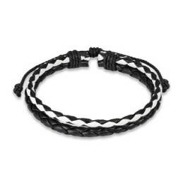 Bracelet homme en cuir noir...