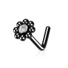 Piercing nez coudé noir avec une fleur4.90€