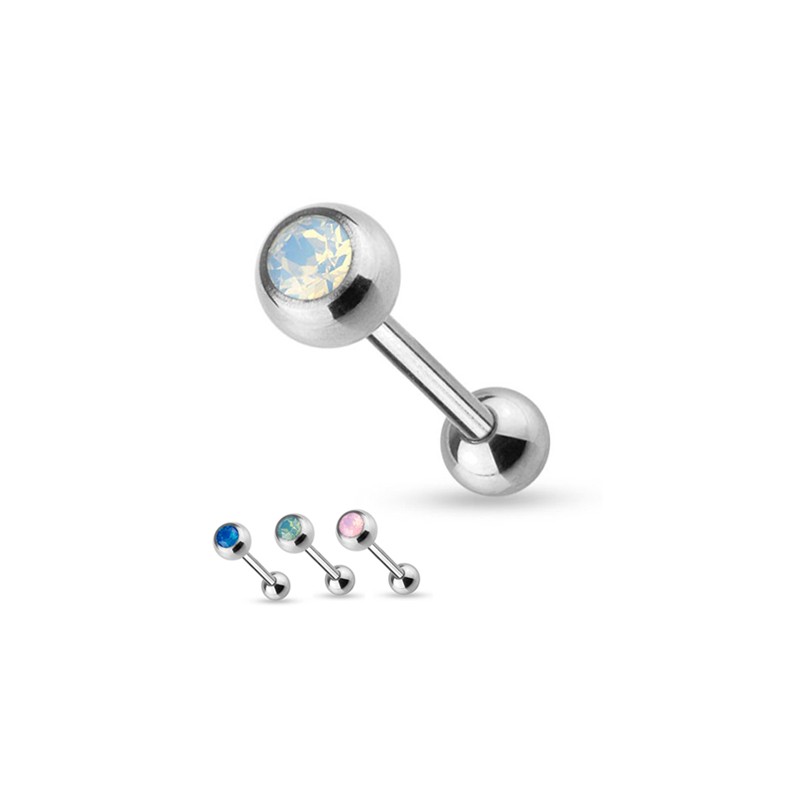 Piercing Langue Titane Aquamarine AB - interne